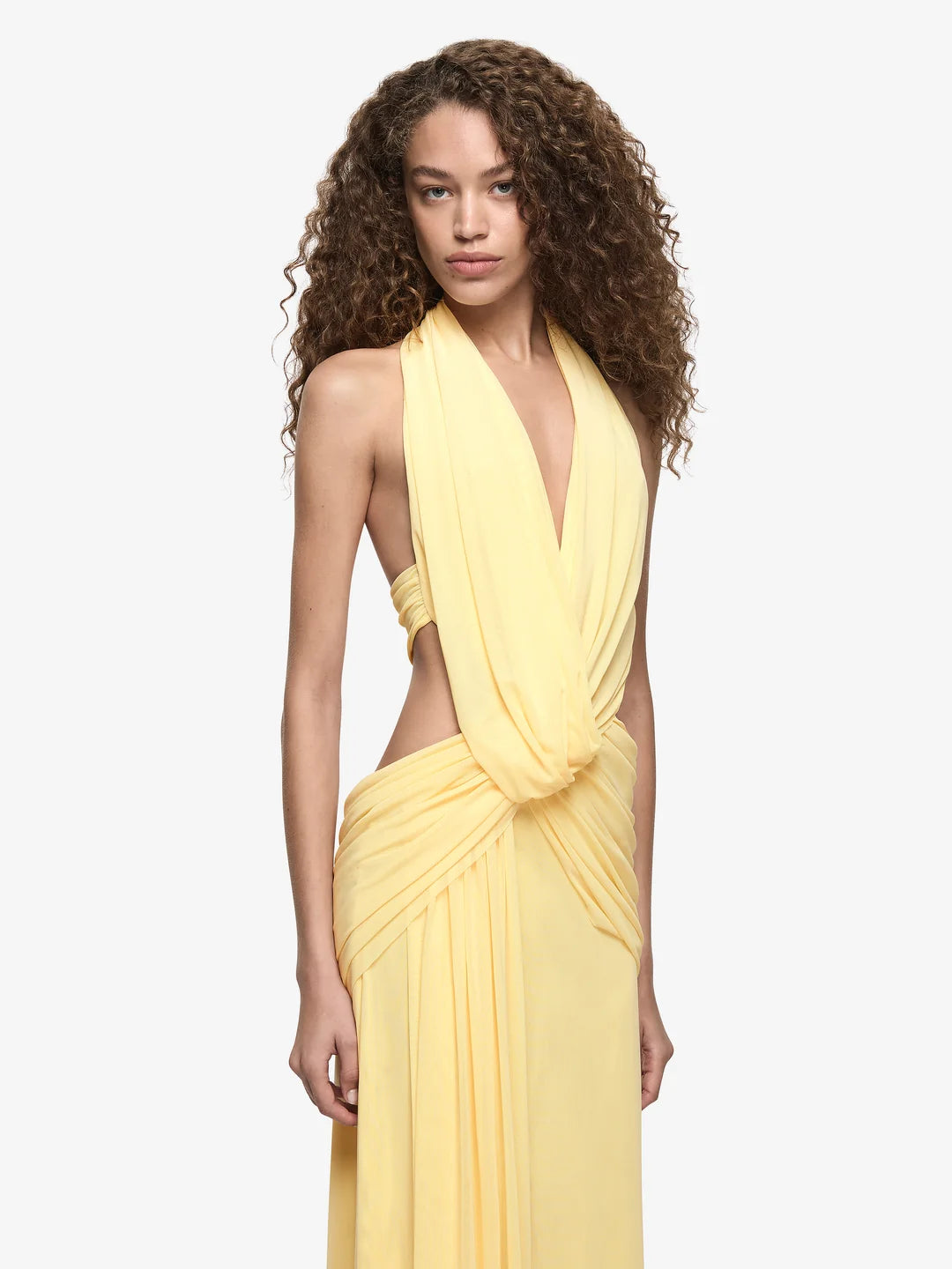 Charlize Halter Maxi (Lemon Cream)