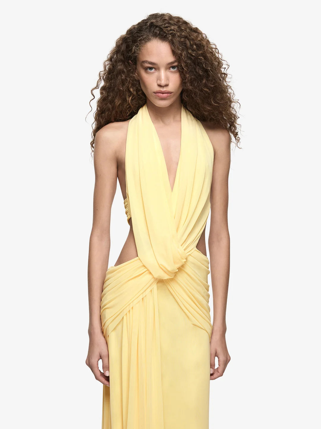 Charlize Halter Maxi (Lemon Cream)