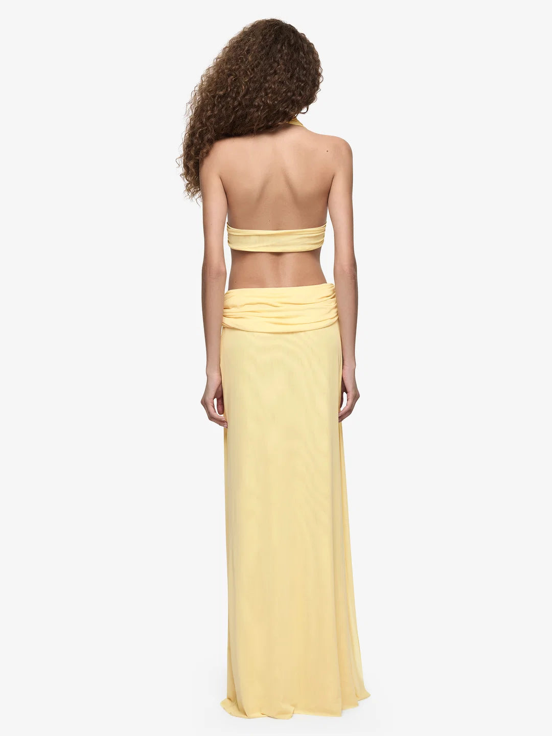 Charlize Halter Maxi (Lemon Cream)