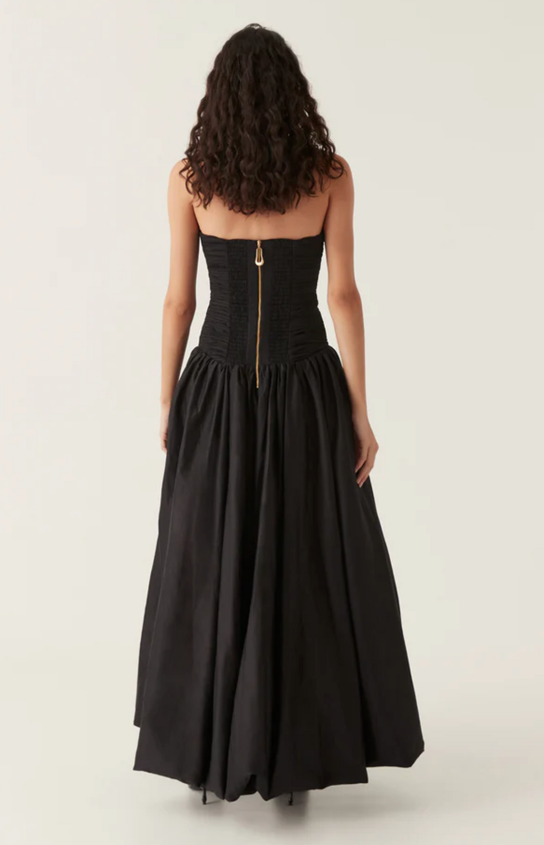 Violette Bubble Hem Maxi Dress (Black) - First Date Rentals
