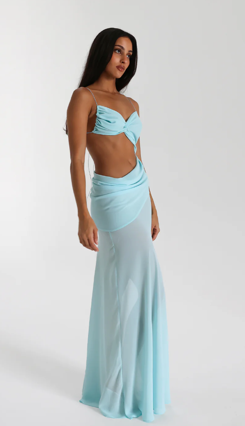 Dahlia Dress (Baby Blue) - First Date Rentals