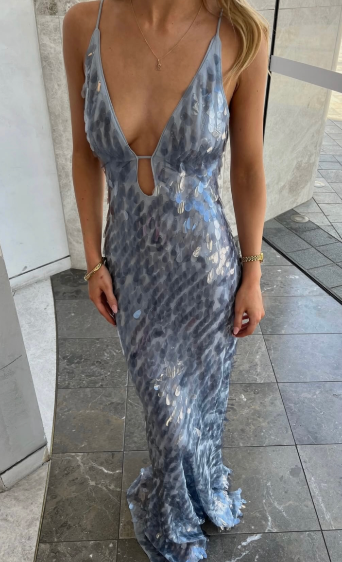 Sapphire Sequin Dress (Dove Grey)