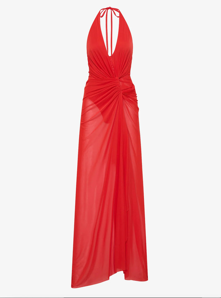 Xanthi V Neck Maxi Dress (Flame)