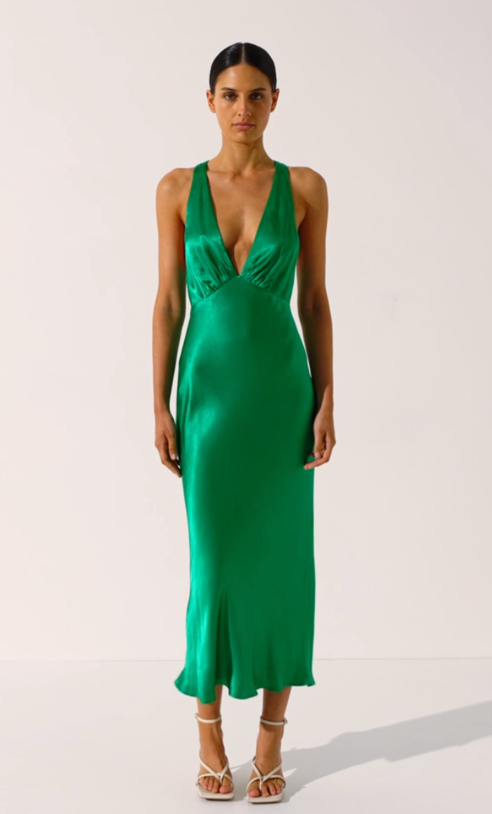 Lana Plunge Cross Back Midi - First Date Rentals