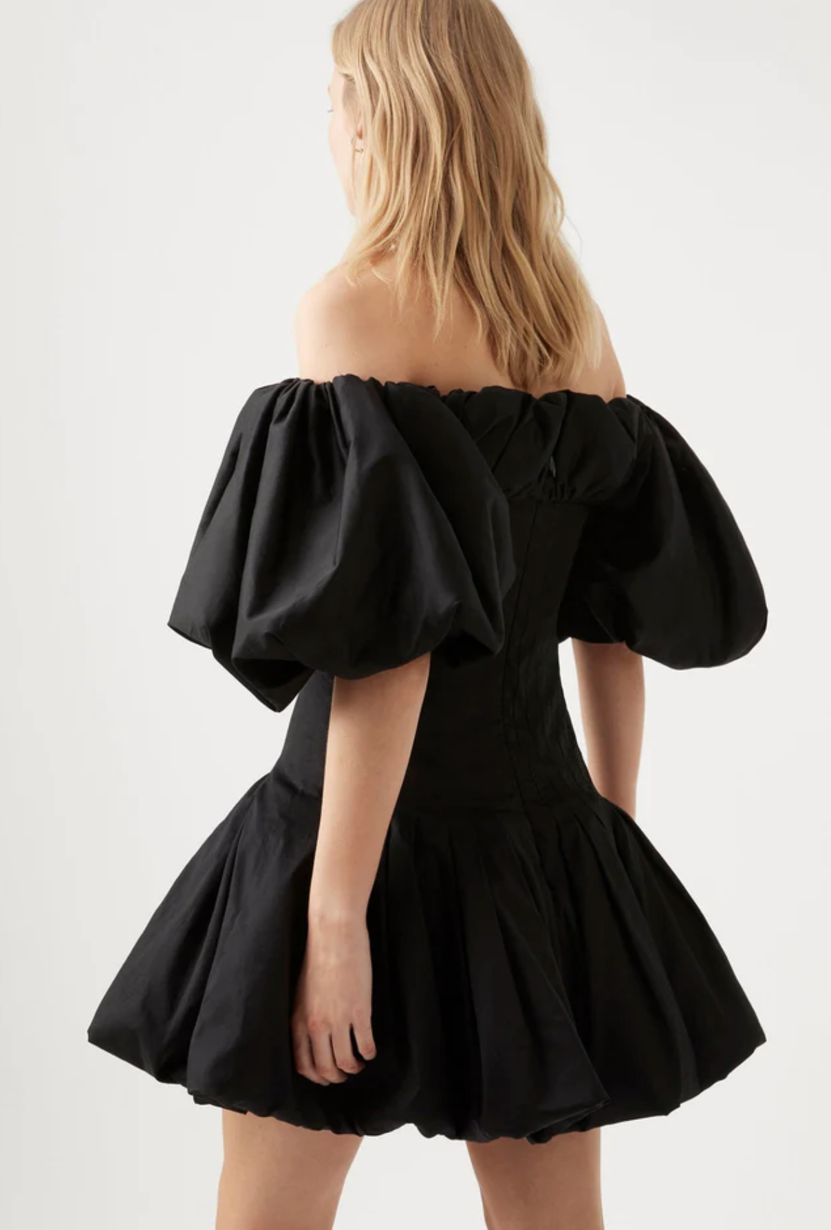 Arles Off Shoulder Mini Dress (Black)