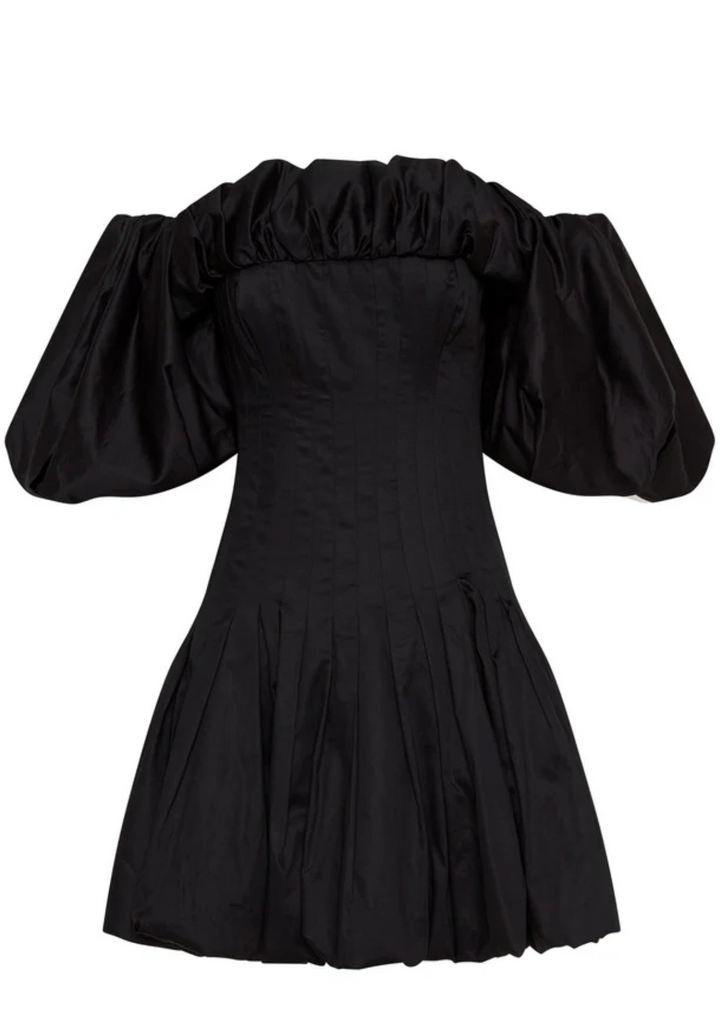 Arles Off Shoulder Mini Dress (Black) - First Date Rentals