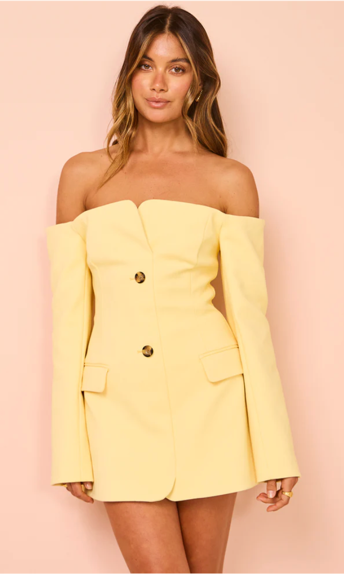 Sandrine Tailored Mini (Yellow) - First Date Rentals
