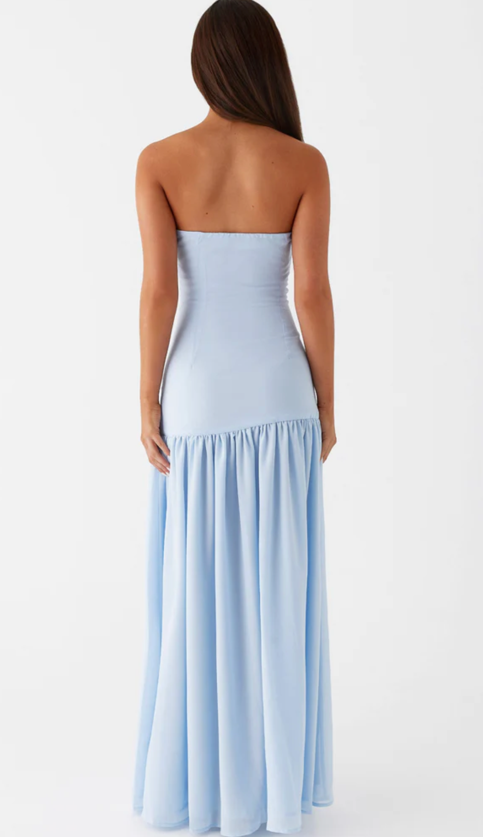 Eden Strapless Maxi (Blue) - First Date Rentals