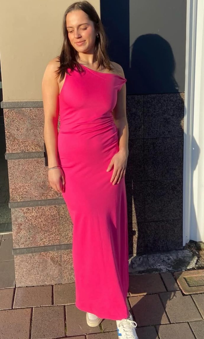 Twister Tank Dress Fuchsia) - First Date Rentals