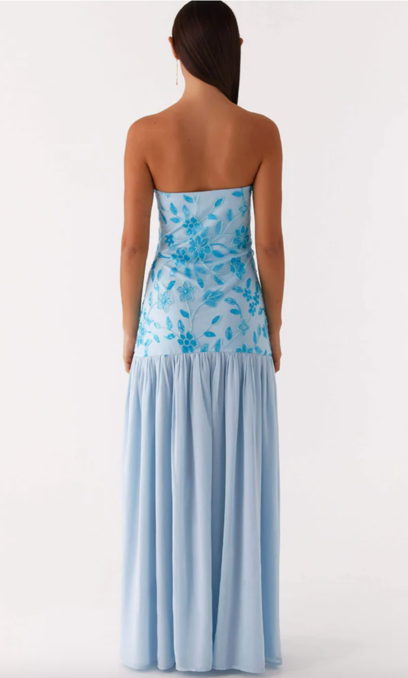 Eden Strapless Maxi (Blue Gem) - First Date Rentals