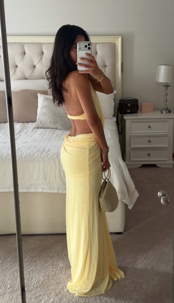 Charlize Halter Maxi (Lemon Cream)