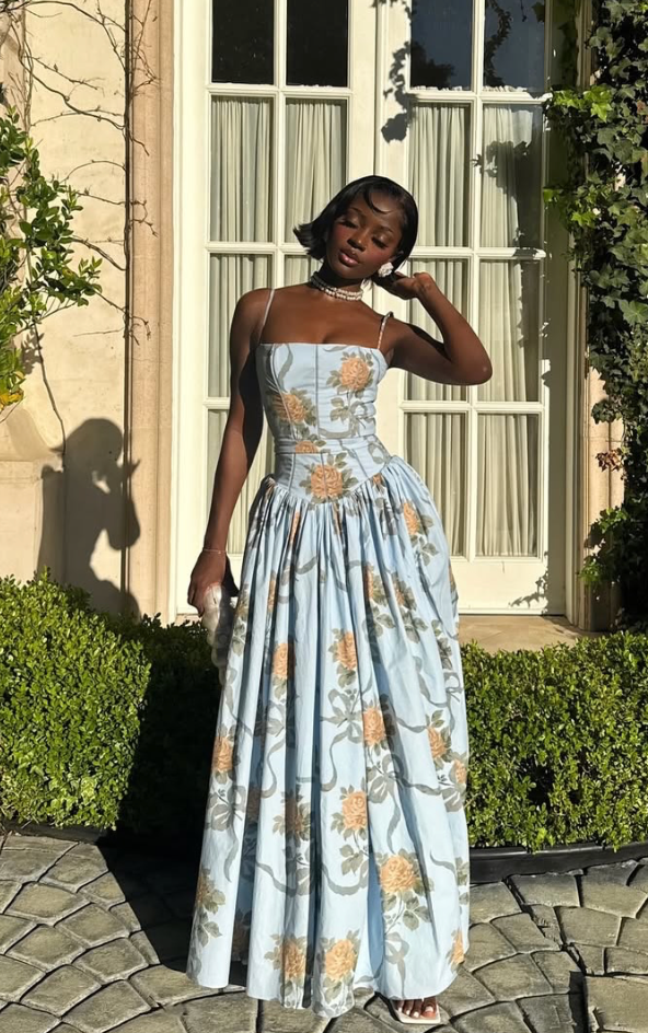 Ysabella Maxi (Blue Vintage Rose)