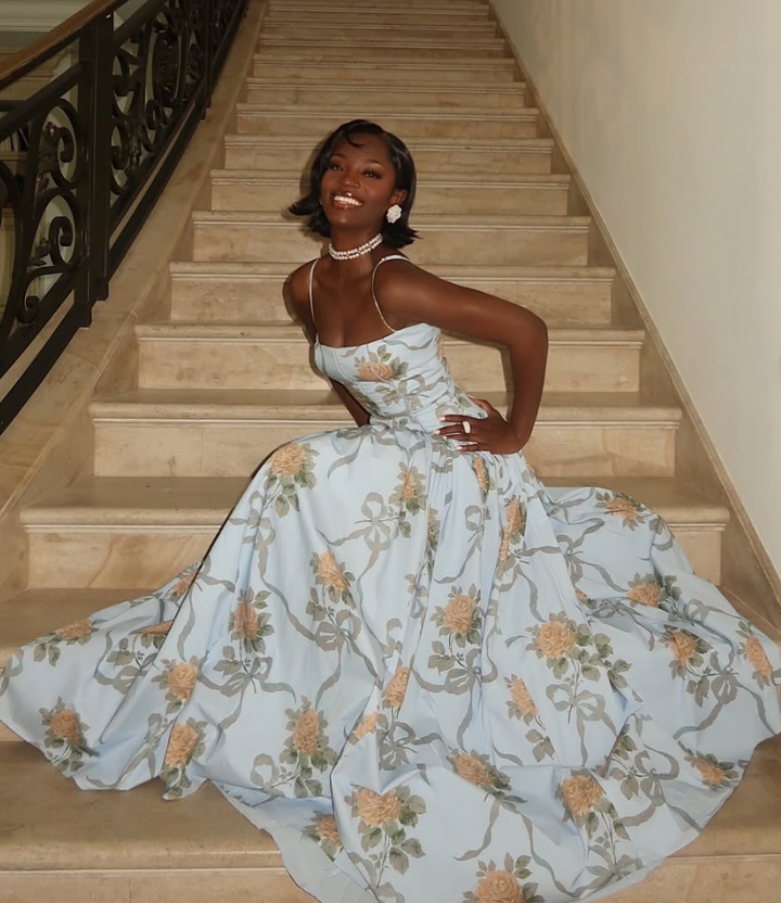 Ysabella Maxi (Blue Vintage Rose)