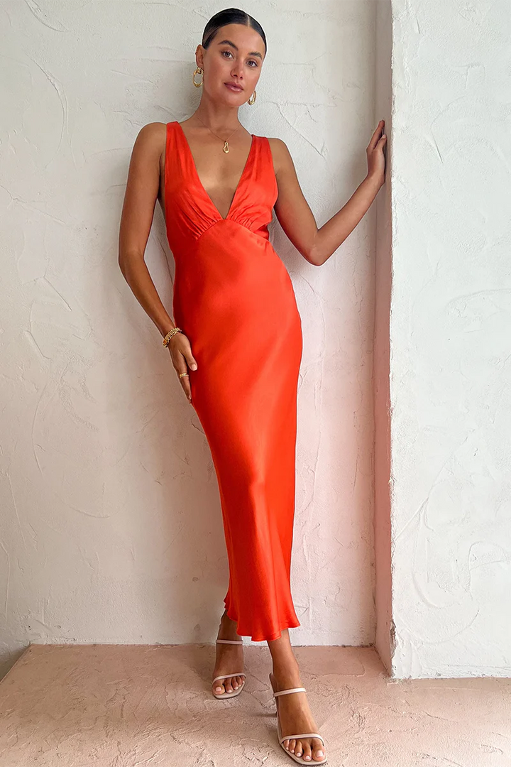 MILO PLUNGE CROSS BACK MIDI - First Date Rentals