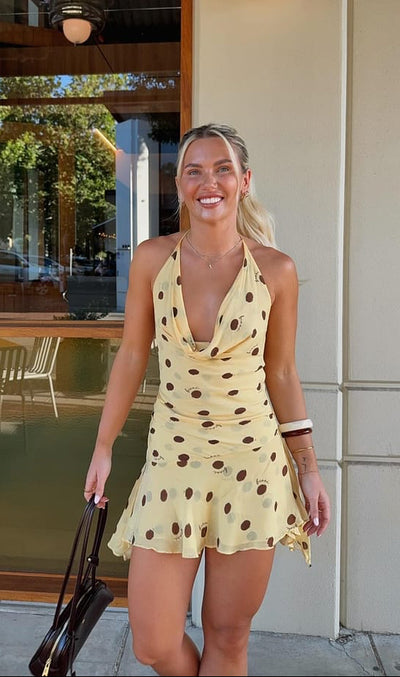 Harlow Polka Halter Dress