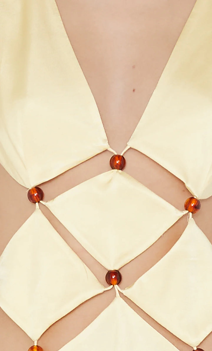 Agathe Diamond Dress (Yellow) - First Date Rentals