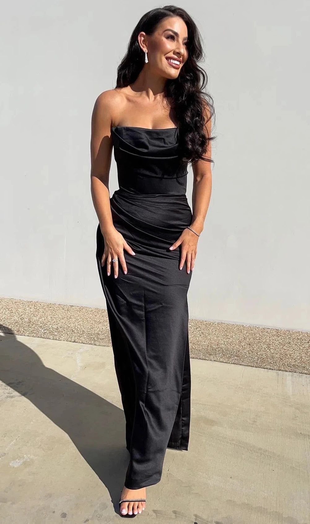 Adrienne Maxi (Black) - First Date Rentals