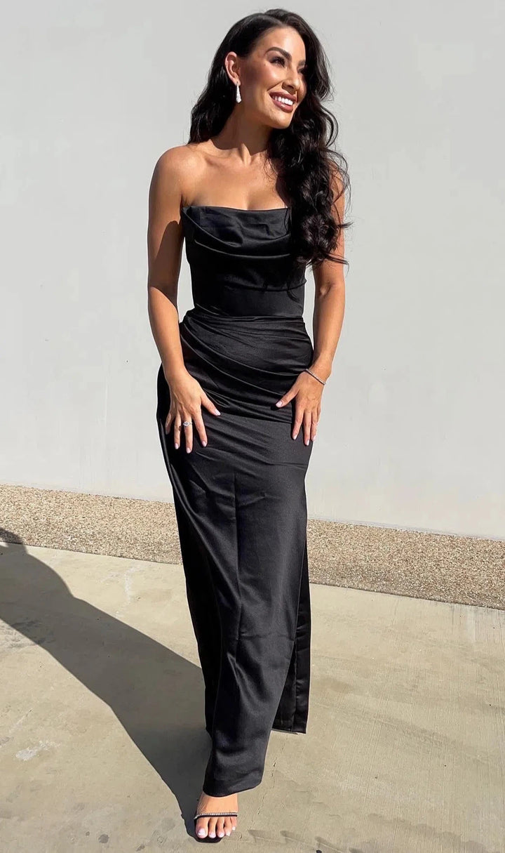 Adrienne Maxi (Black) - First Date Rentals