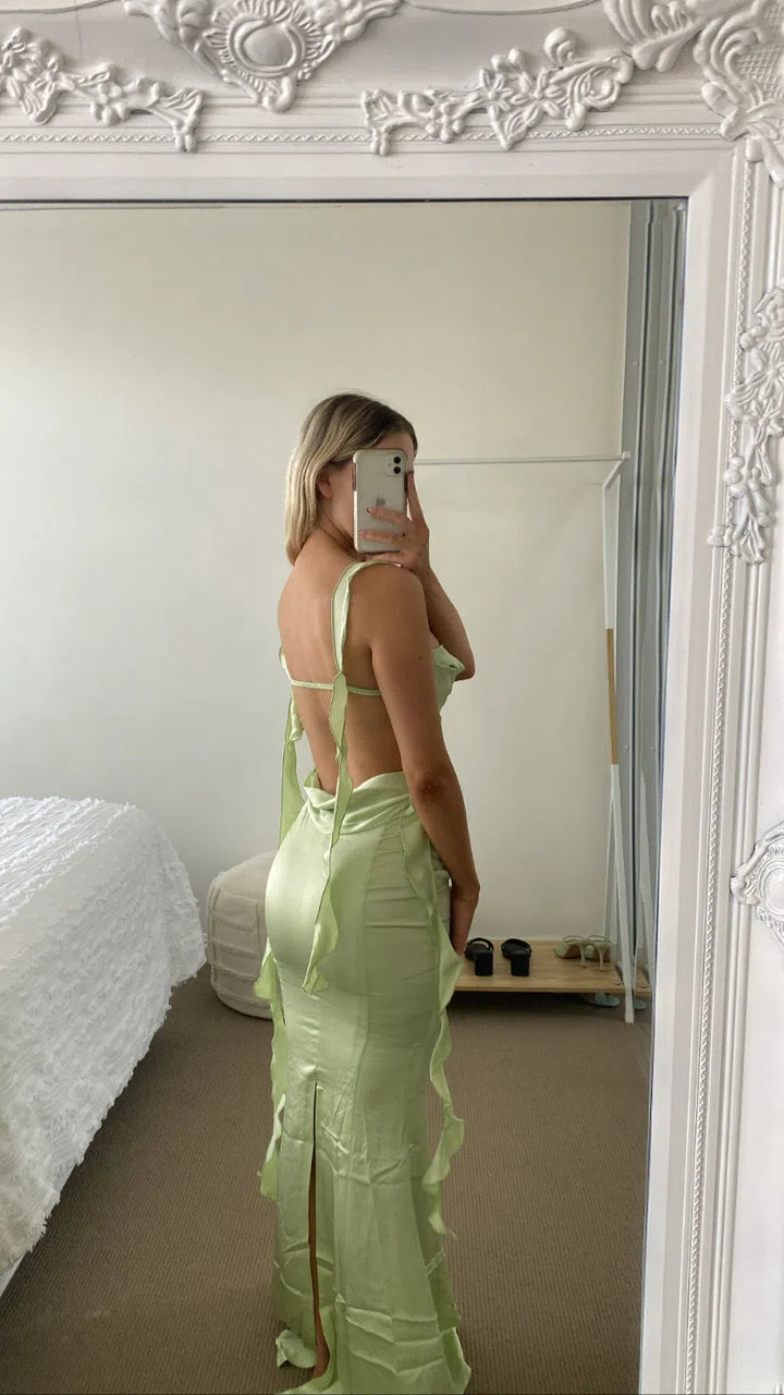 Caroline Dress (Green) - First Date Rentals