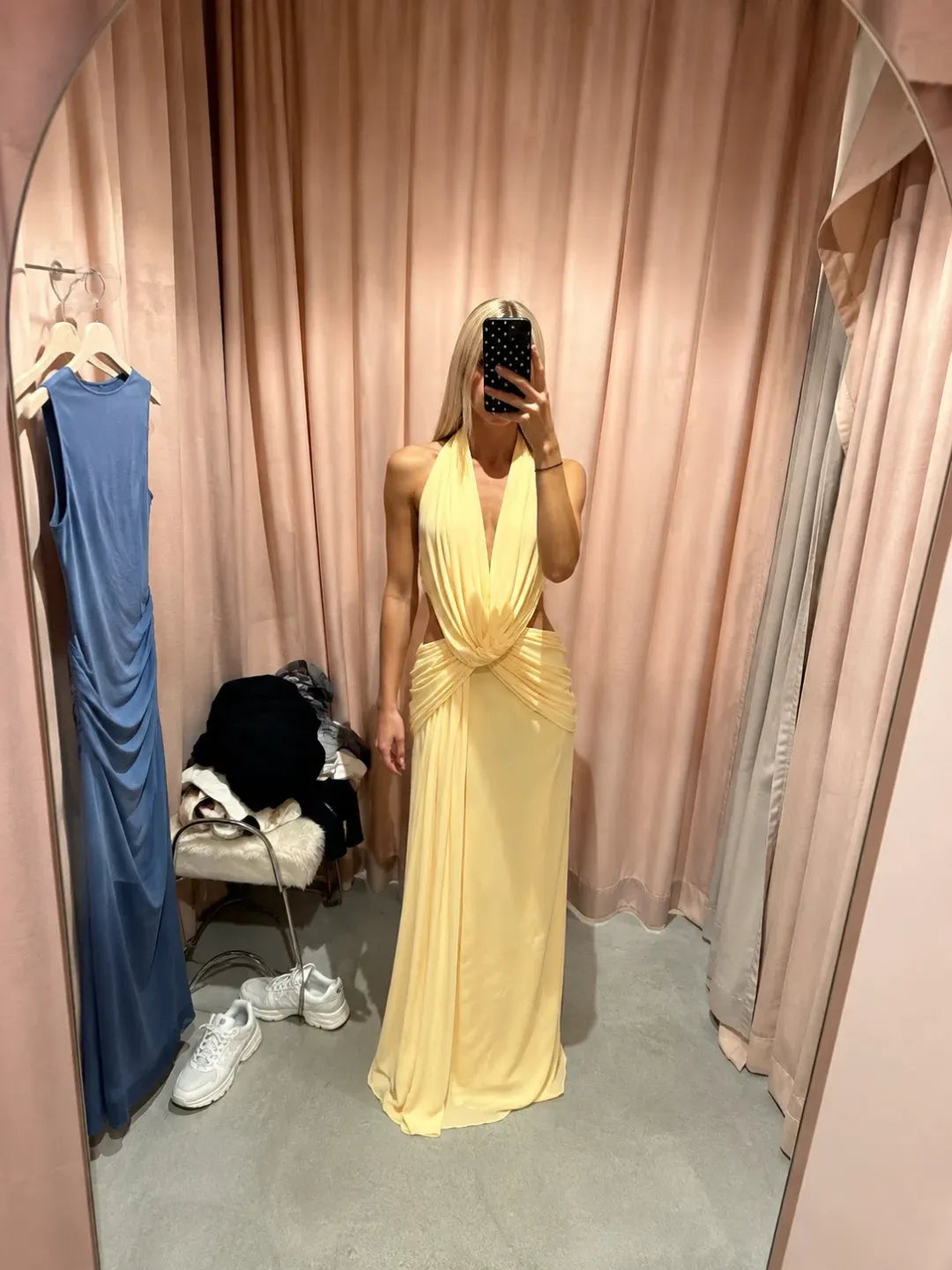 Charlize Halter Maxi (Lemon Cream)