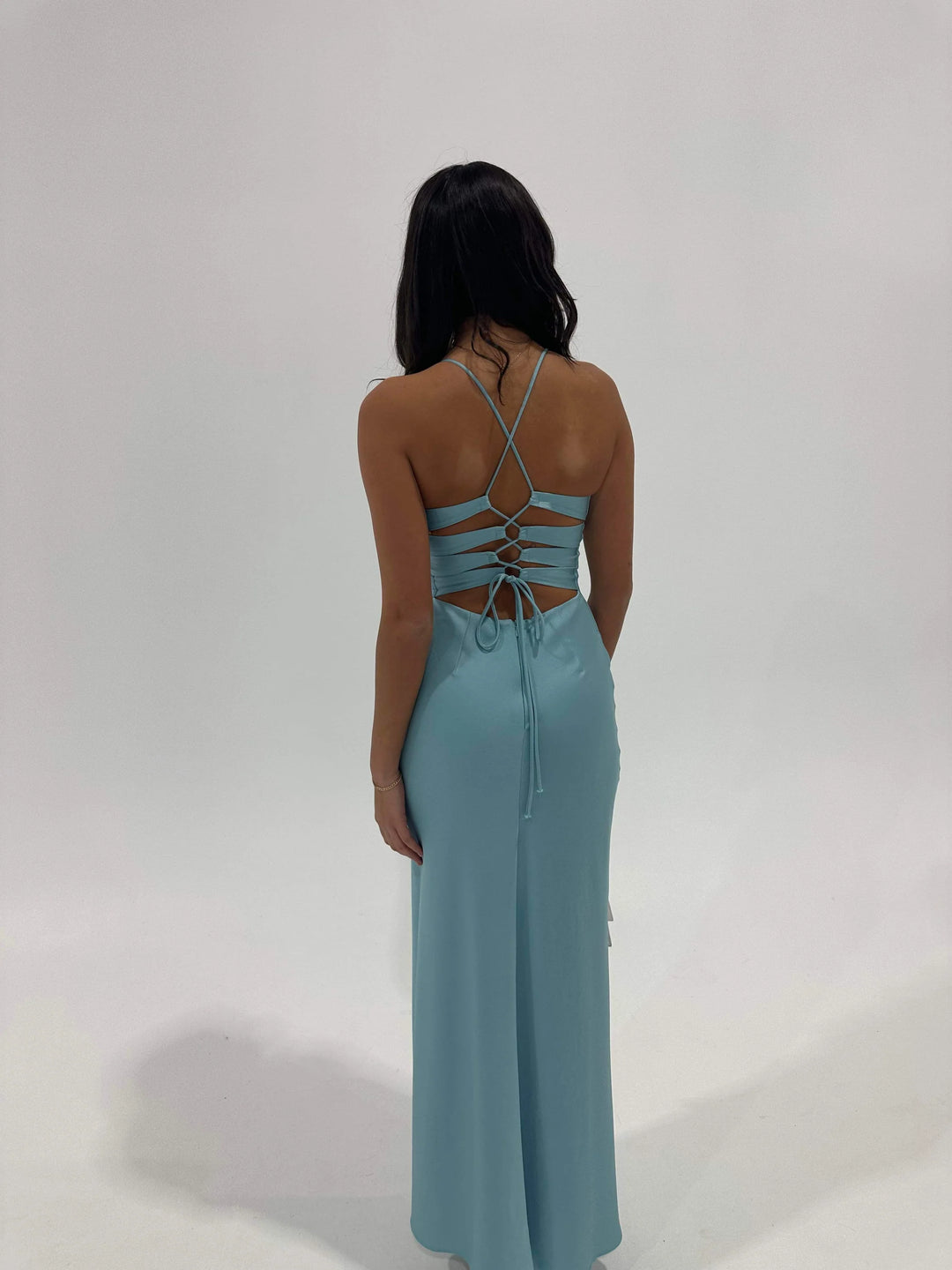 Time to Shine Slip Dress (Sky Blue) - First Date Rentals