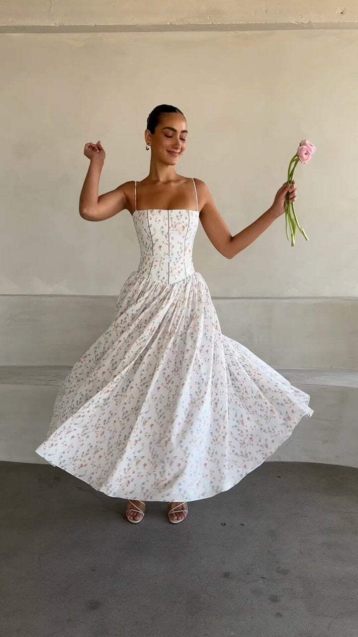 Ysabella Maxi (White Posy) - First Date Rentals