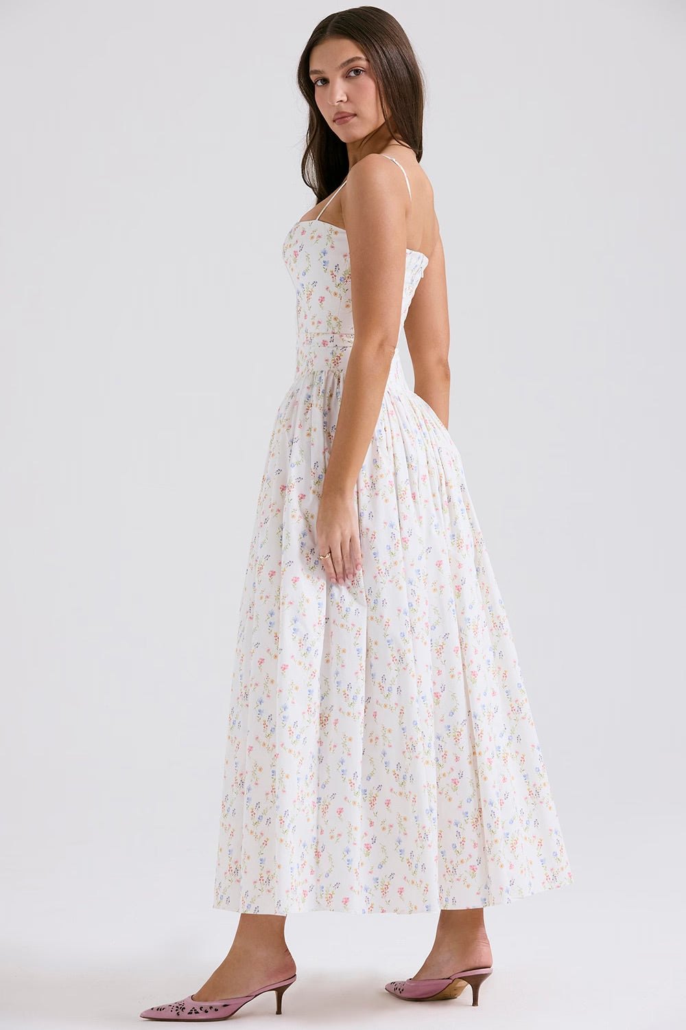 Ysabella Maxi (White Posy) - First Date Rentals