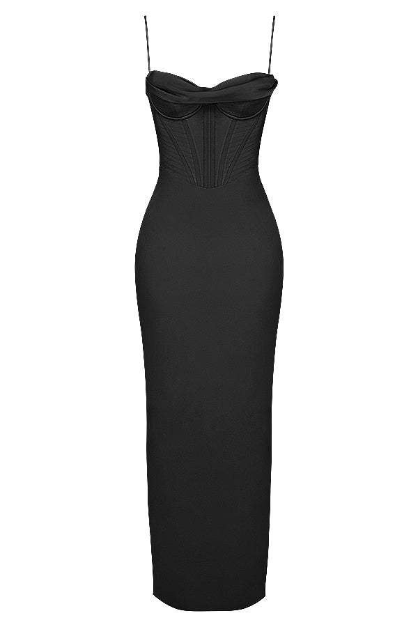 Charmaine Dress (Black) - First Date Rentals
