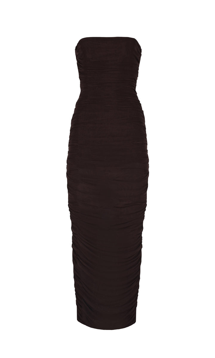 GINNI MESH TUBE DRESS (Brown) - First Date Rentals