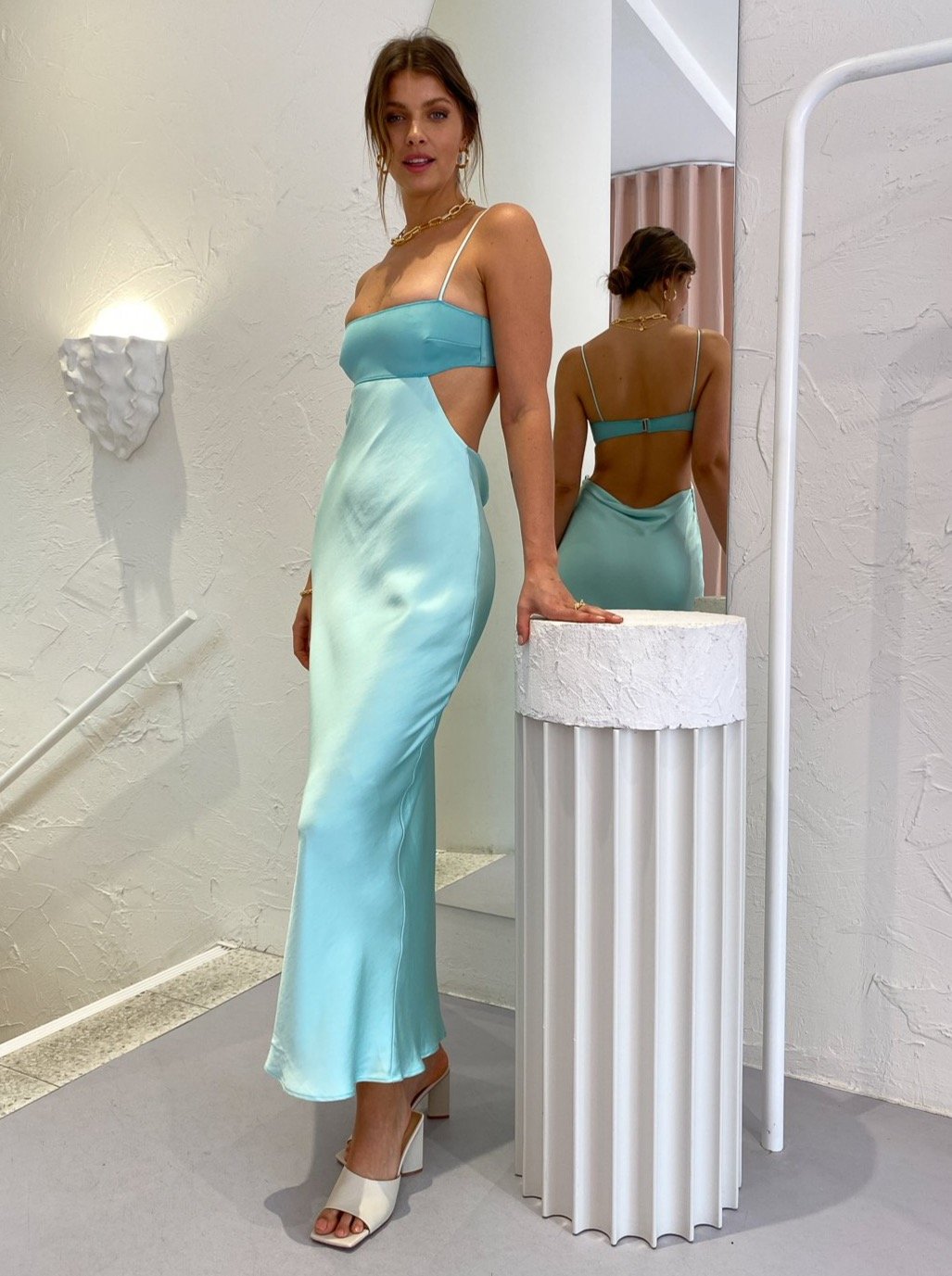 Agatha Cut Out Midi (Cool Mint) - First Date Rentals Agatha Cut Out Midi (Cool Mint) - First Date Rentals
