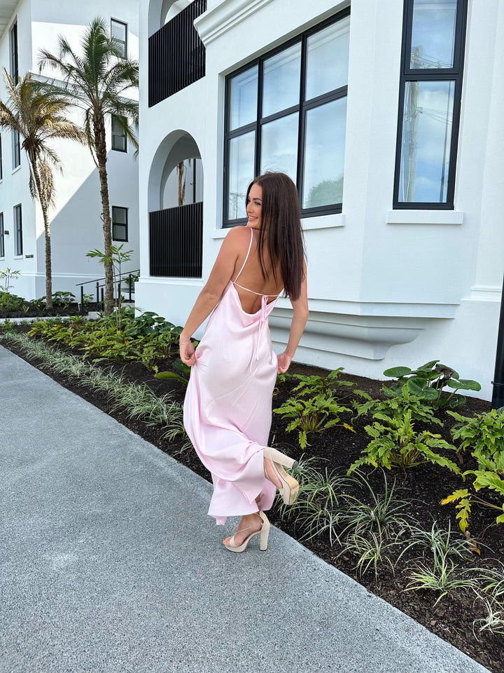 Joelle Split Maxi (Quartz Pink) - First Date Rentals