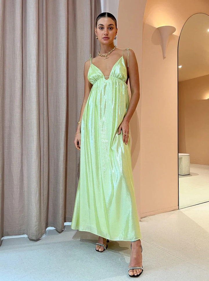 Neon Heart Dress (Lime) - First Date Rentals