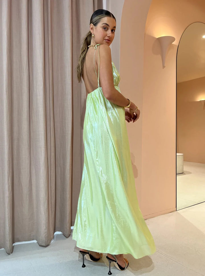 Neon Heart Dress (Lime) - First Date Rentals