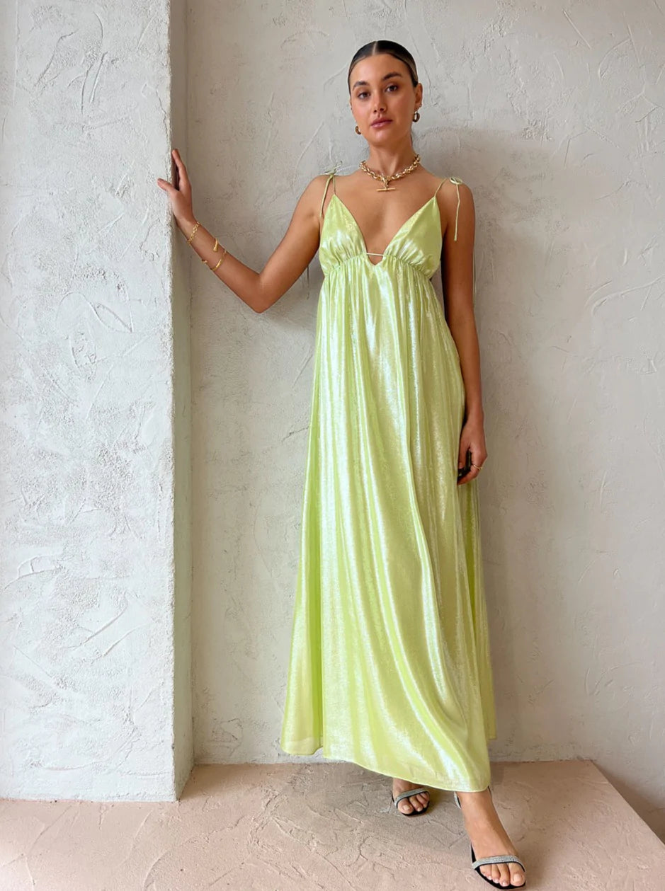Neon Heart Dress (Lime) - First Date Rentals