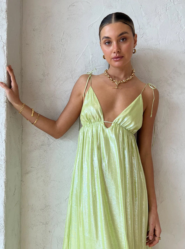 Neon Heart Dress (Lime) - First Date Rentals