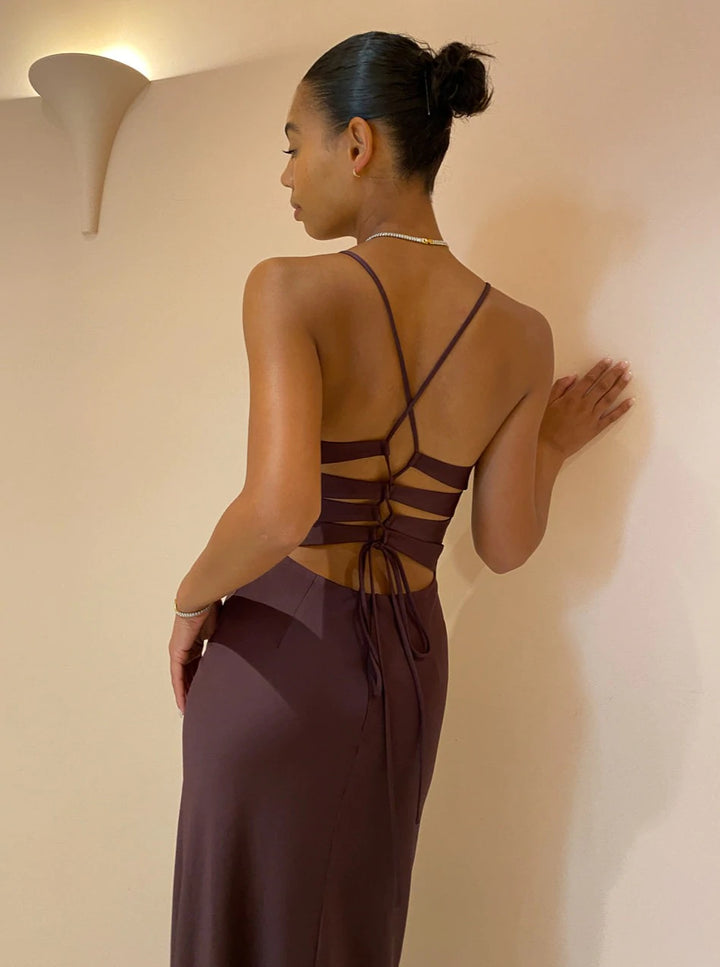 Time to Shine Slip Dress (Truffle) - First Date Rentals