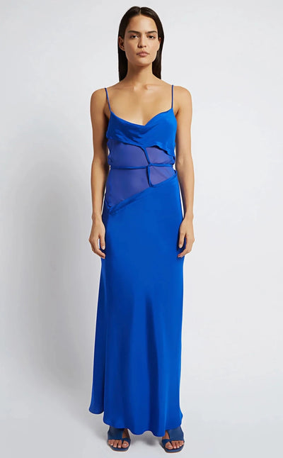 Split Tie Waist Dress (Cobalt)