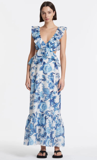 AMARIS FRILL MIDI DRESS