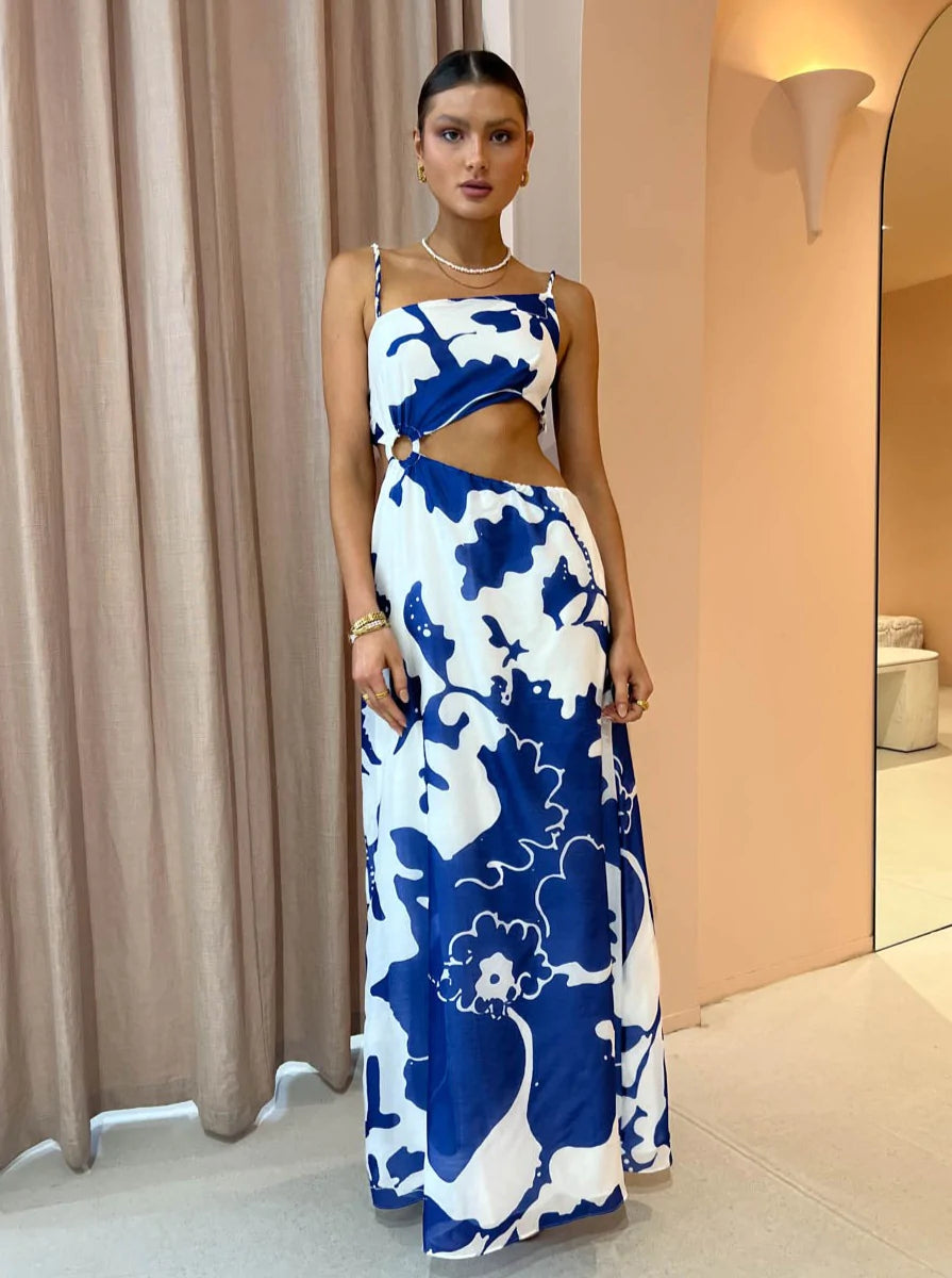 Asymmetrical cut out sales dress