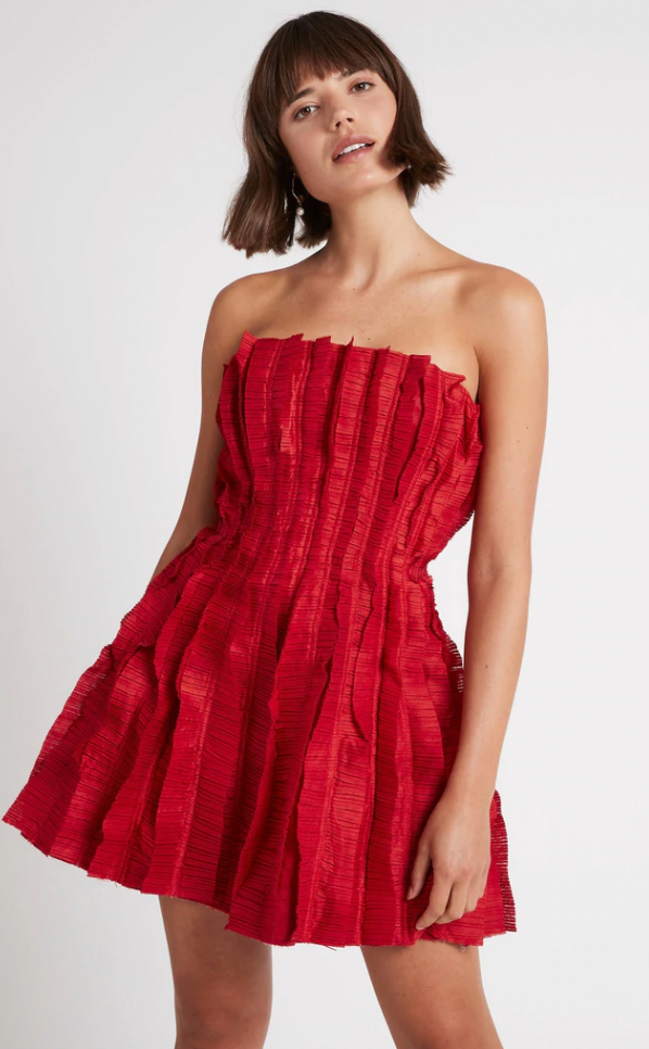 Hybrid Mini Dress (Red) - First Date Rentals