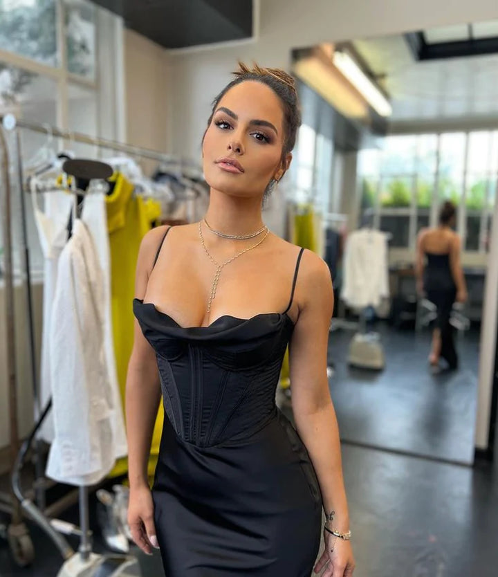 Charmaine Dress (Black) - First Date Rentals