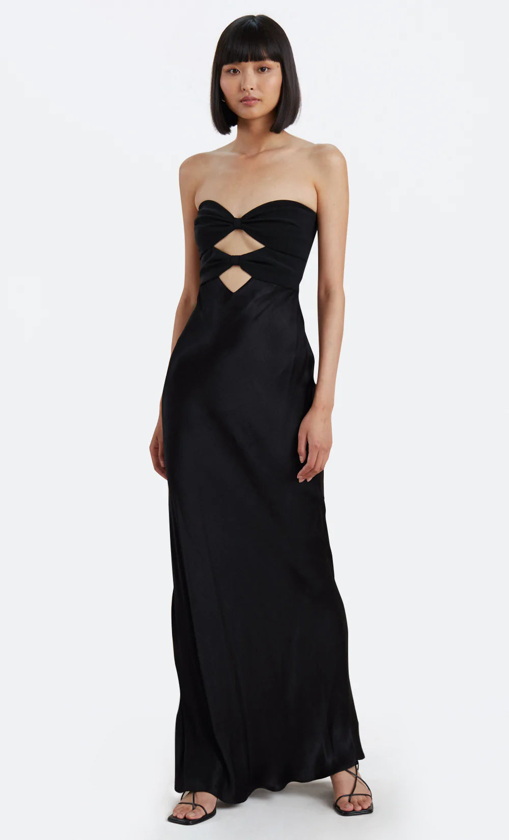 Halle Strapless Dress (Black) - First Date Rentals