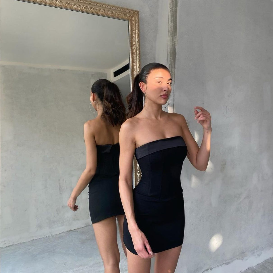 chloe corset dress With Jean + Chloe Corset Dress