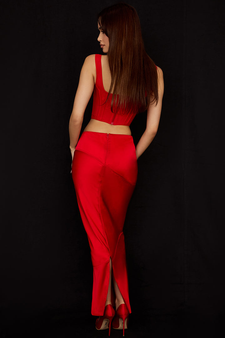 Edetta Skirt &amp; Rafa Top (Red) - First Date Rentals