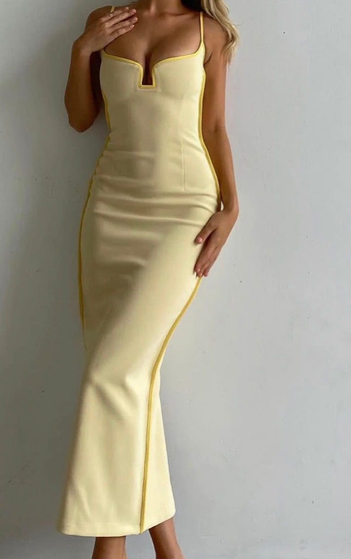 Marlo Dress (Daffy Yellow) - First Date Rentals