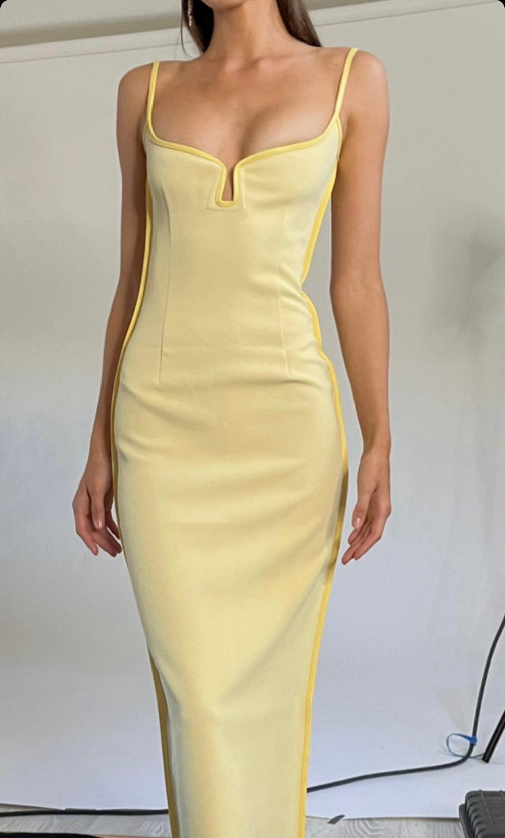 Marlo Dress (Daffy Yellow) - First Date Rentals
