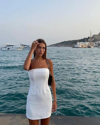 Chloe Corset Dress (White)