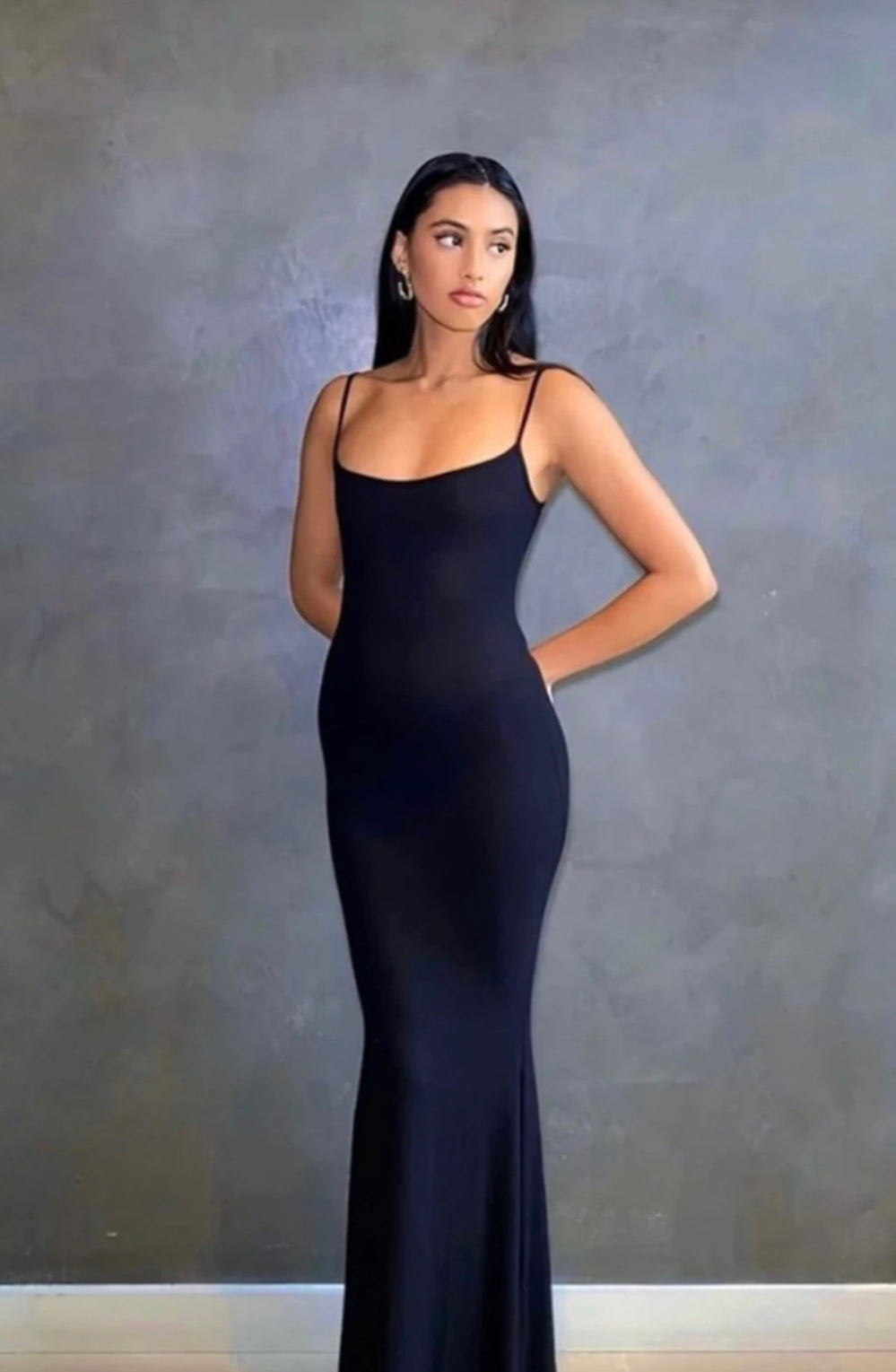 Lounge Slip Dress (Black) - First Date Rentals