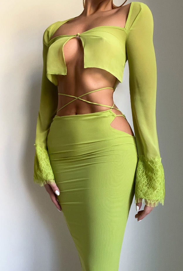 Tara Madeleine Set (Lime) - First Date Rentals